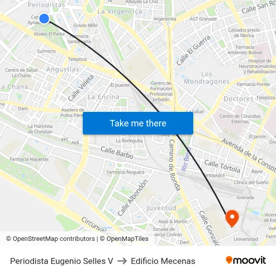 Periodista Eugenio Selles V to Edificio Mecenas map