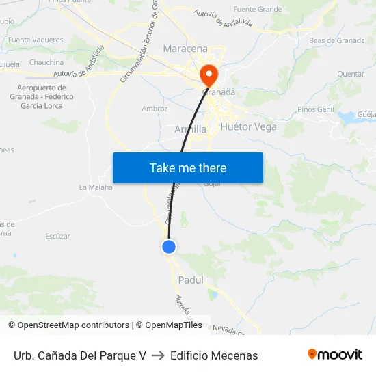 Urb. Cañada Del Parque V to Edificio Mecenas map