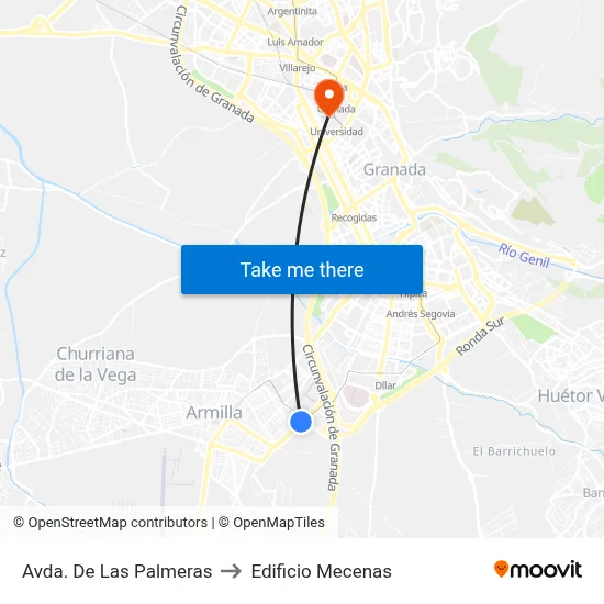 Avda. De Las Palmeras to Edificio Mecenas map