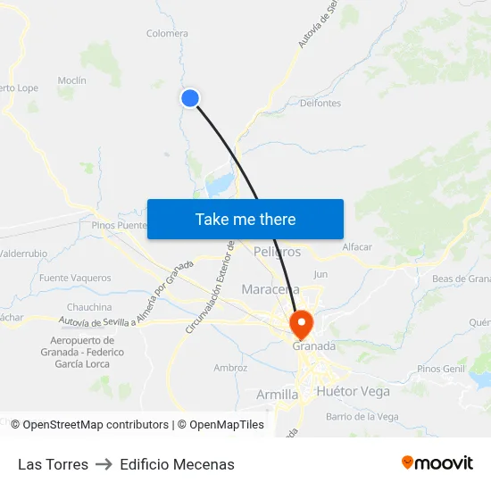 Las Torres to Edificio Mecenas map