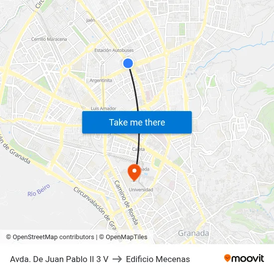 Avda. De Juan Pablo II 3 V to Edificio Mecenas map