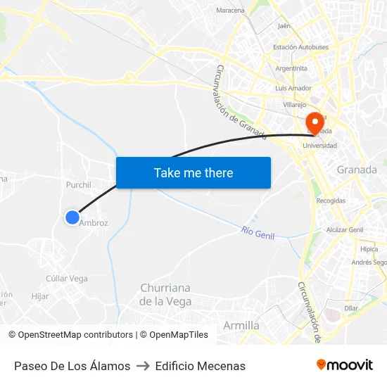 Paseo De Los Álamos to Edificio Mecenas map