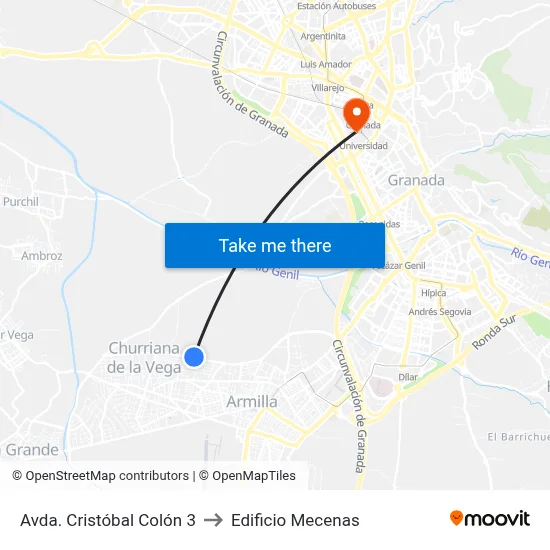 Avda. Cristóbal Colón 3 to Edificio Mecenas map