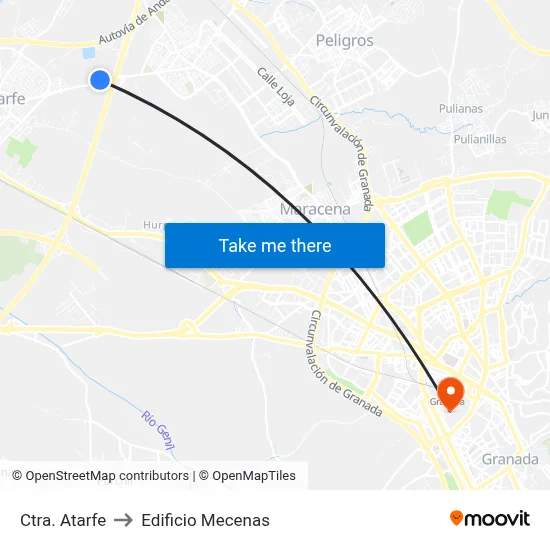 Ctra. Atarfe to Edificio Mecenas map