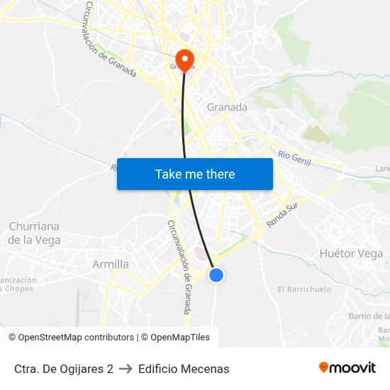 Ctra. De Ogijares 2 to Edificio Mecenas map