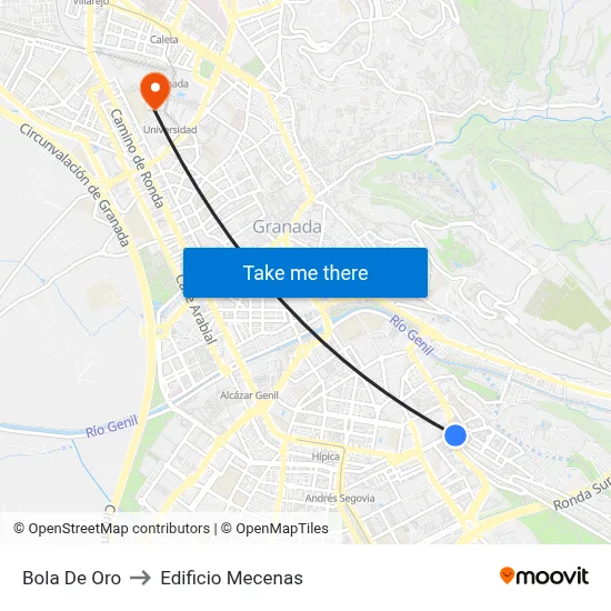 Bola De Oro to Edificio Mecenas map