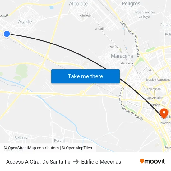 Acceso A Ctra. De Santa Fe to Edificio Mecenas map