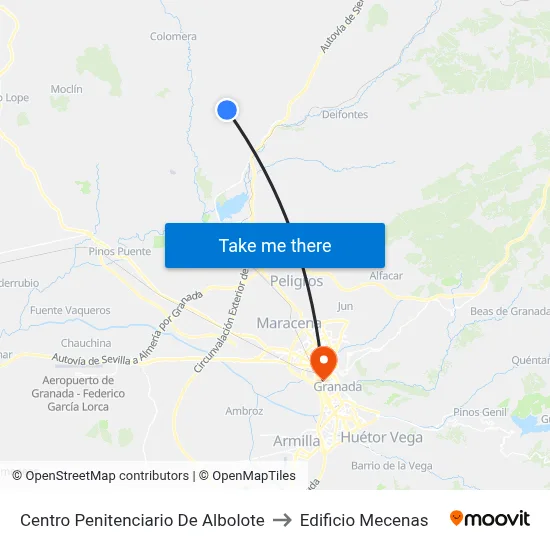 Centro Penitenciario De Albolote to Edificio Mecenas map