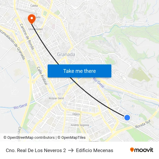 Cno. Real De Los Neveros 2 to Edificio Mecenas map