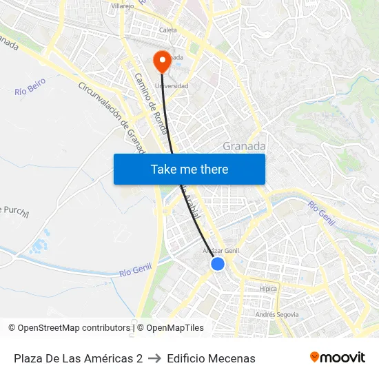 Plaza De Las Américas 2 to Edificio Mecenas map