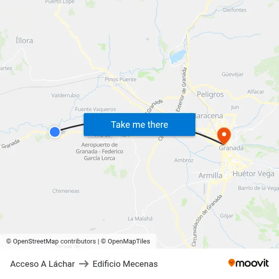 Acceso A Láchar to Edificio Mecenas map