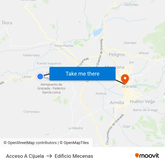 Acceso A Cijuela to Edificio Mecenas map