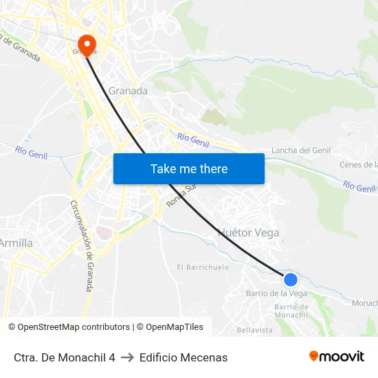 Ctra. De Monachil 4 to Edificio Mecenas map