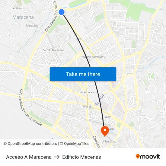 Acceso A Maracena to Edificio Mecenas map