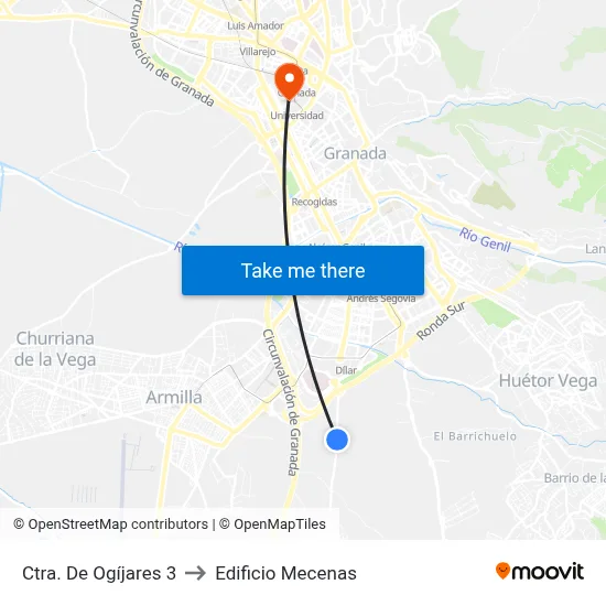 Ctra. De Ogíjares 3 to Edificio Mecenas map