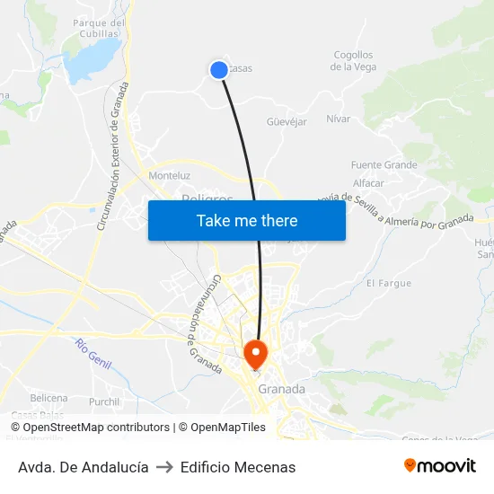 Avda. De Andalucía to Edificio Mecenas map