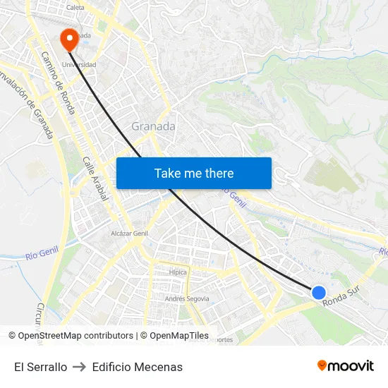 El Serrallo to Edificio Mecenas map