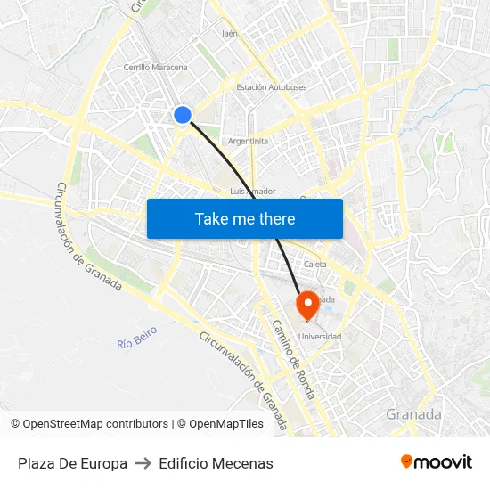 Plaza De Europa to Edificio Mecenas map