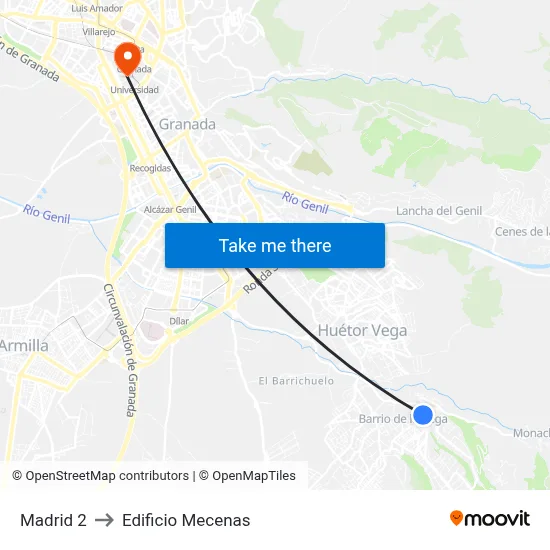 Madrid 2 to Edificio Mecenas map