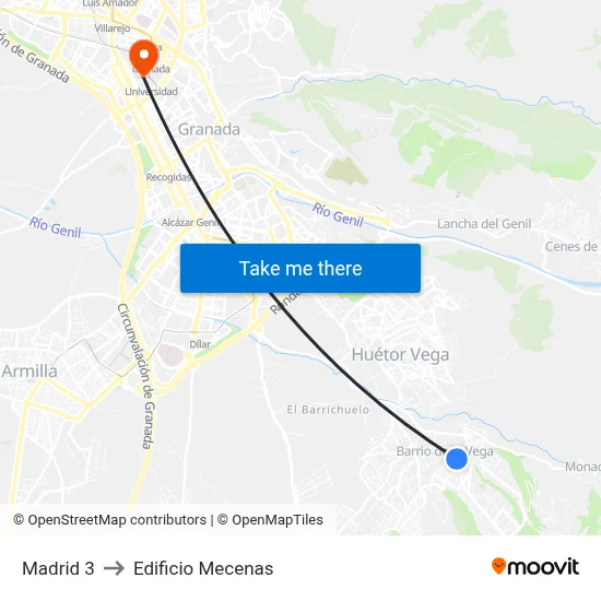 Madrid 3 to Edificio Mecenas map
