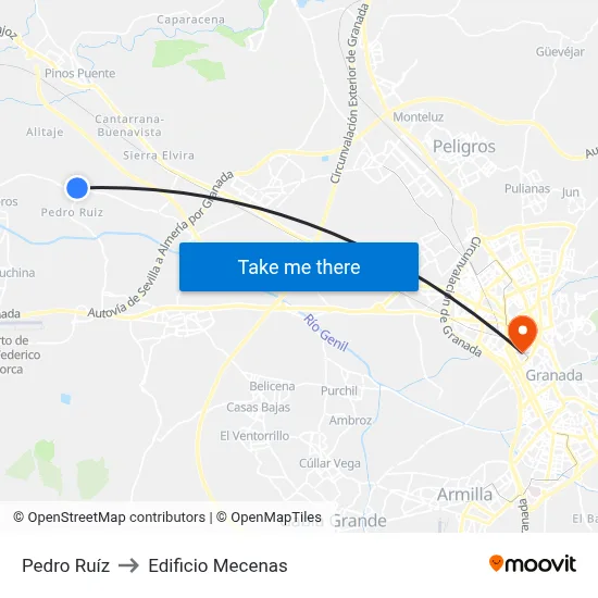 Pedro Ruíz to Edificio Mecenas map