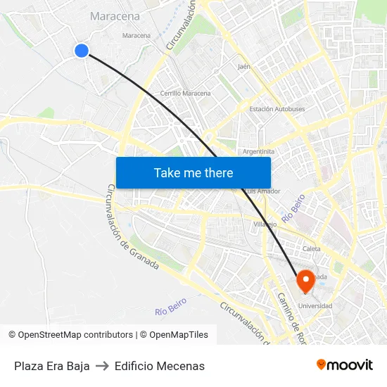 Plaza Era Baja to Edificio Mecenas map