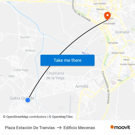 Plaza Estación De Tranvías to Edificio Mecenas map