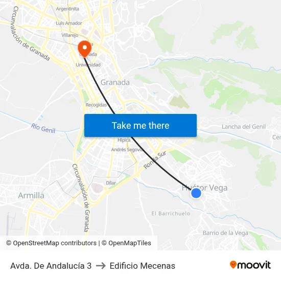 Avda. De Andalucía 3 to Edificio Mecenas map