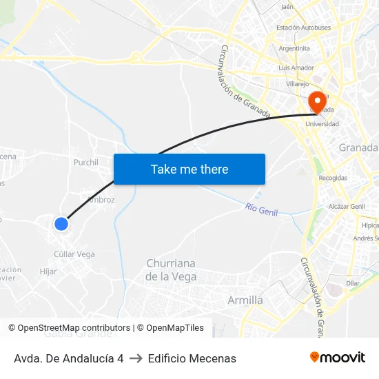 Avda. De Andalucía 4 to Edificio Mecenas map