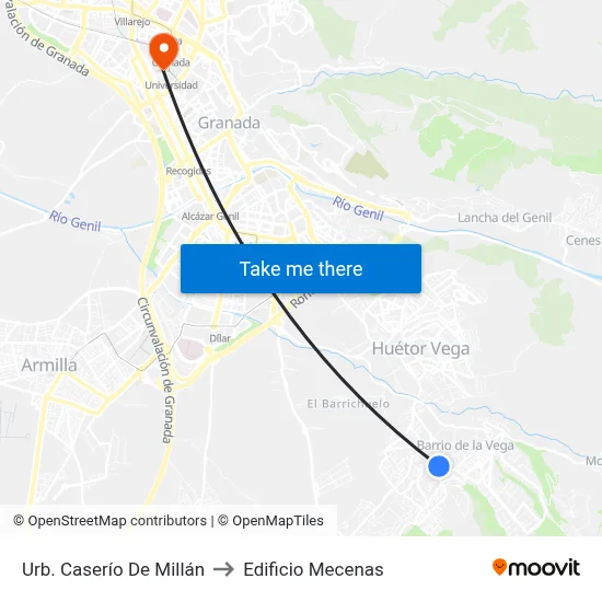 Urb. Caserío De Millán to Edificio Mecenas map