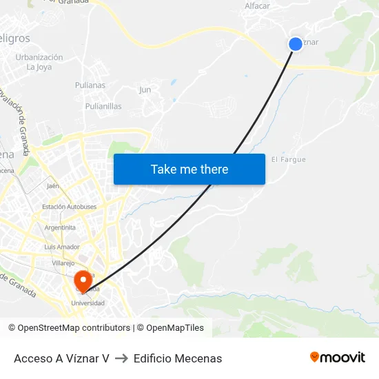 Acceso A Víznar V to Edificio Mecenas map
