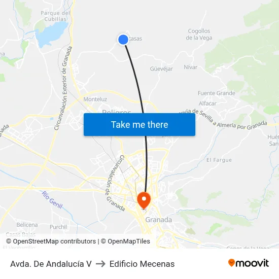 Avda. De Andalucía V to Edificio Mecenas map