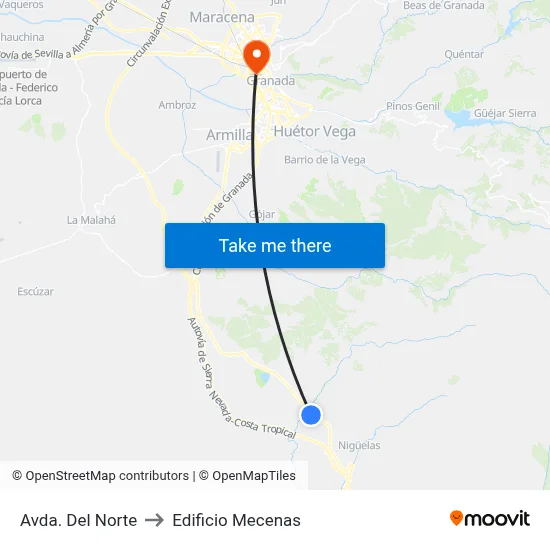 Avda. Del Norte to Edificio Mecenas map