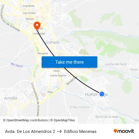 Avda. De Los Almendros 2 to Edificio Mecenas map