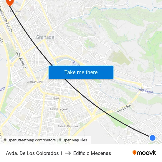 Avda. De Los Colorados 1 to Edificio Mecenas map