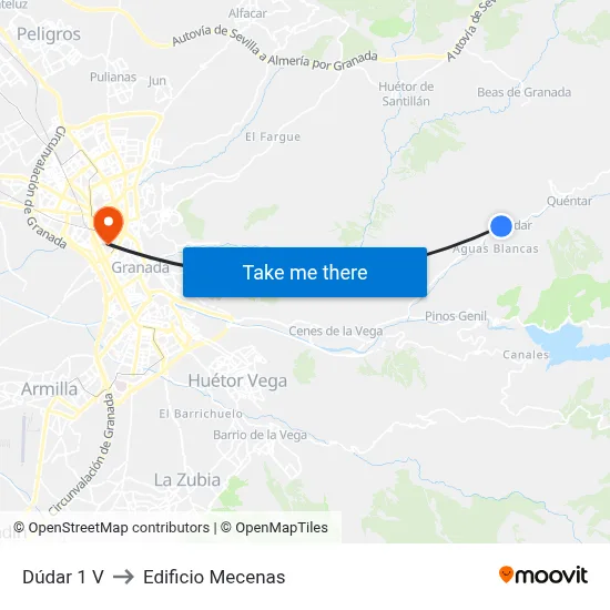 Dúdar 1 V to Edificio Mecenas map