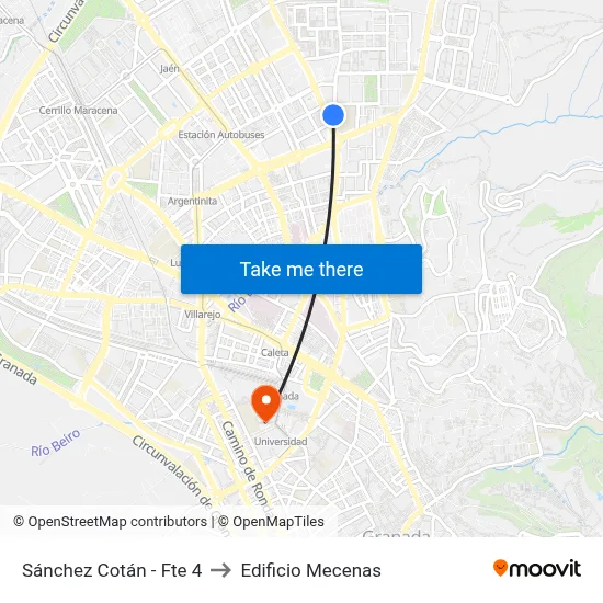 Sánchez Cotán - Fte 4 to Edificio Mecenas map
