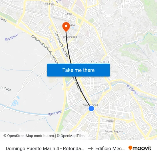 Domingo Puente Marín 4 - Rotonda Aviación to Edificio Mecenas map
