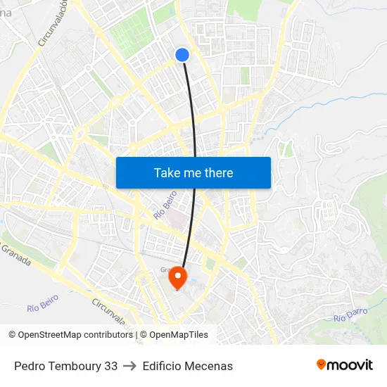 Pedro Temboury 33 to Edificio Mecenas map