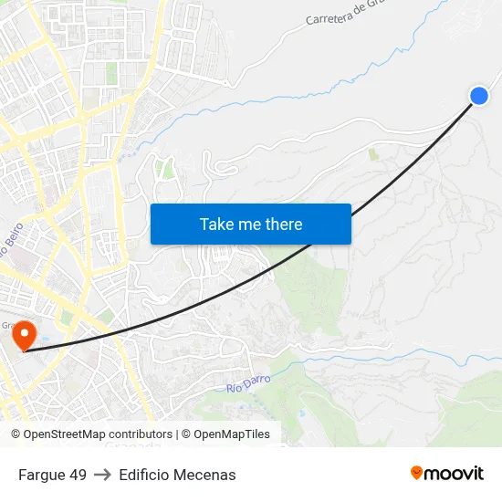 Fargue 49 to Edificio Mecenas map