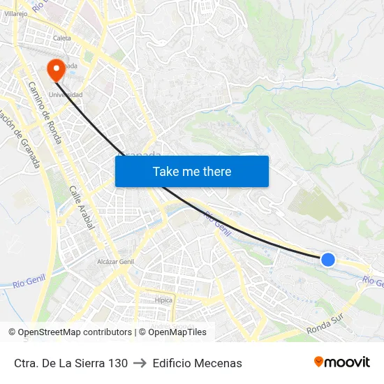 Ctra. De La Sierra 130 to Edificio Mecenas map