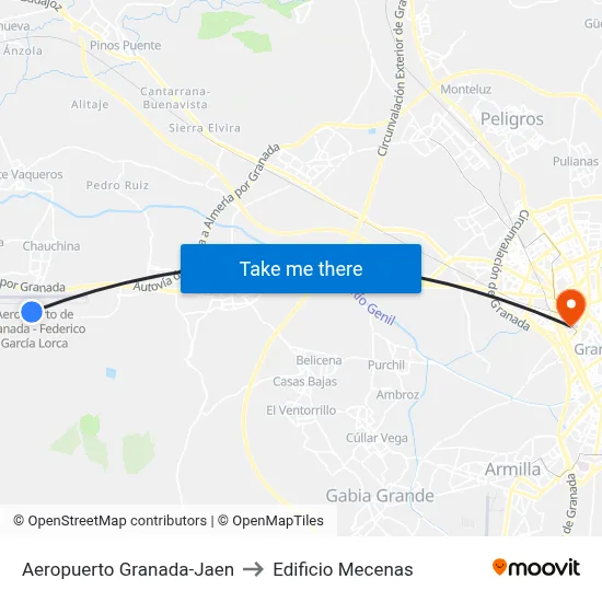 Aeropuerto Granada-Jaen to Edificio Mecenas map
