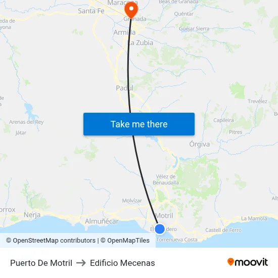 Puerto De Motril to Edificio Mecenas map