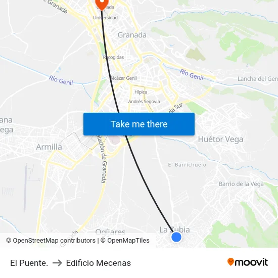 El Puente. to Edificio Mecenas map