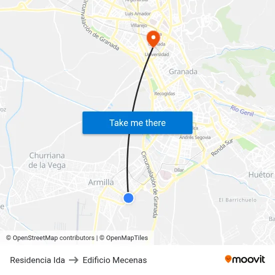 Residencia Ida to Edificio Mecenas map