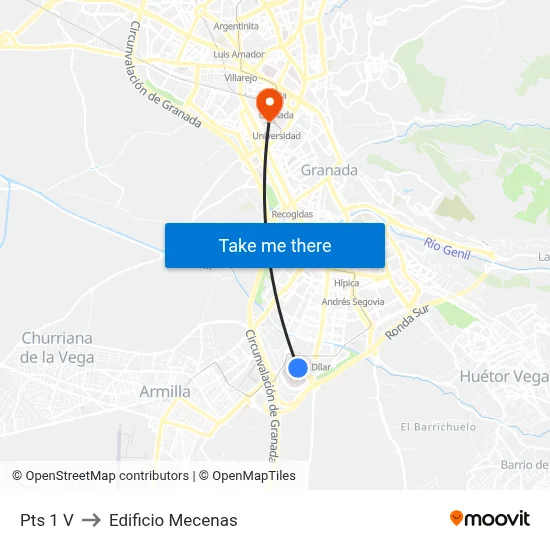 Pts 1 V to Edificio Mecenas map