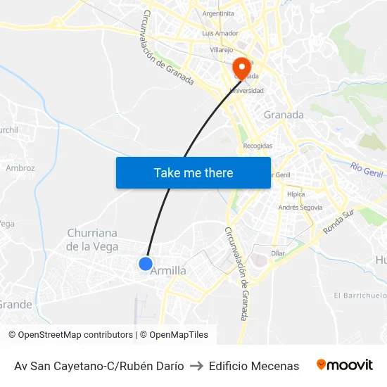 Av San Cayetano-C/Rubén Darío to Edificio Mecenas map
