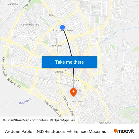 Av Juan Pablo Ii.N33-Est.Buses to Edificio Mecenas map