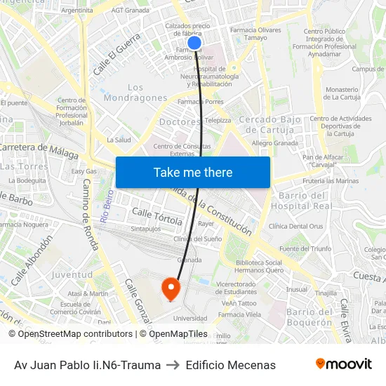 Av Juan Pablo Ii.N6-Trauma to Edificio Mecenas map