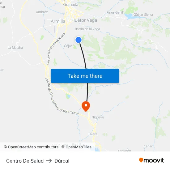 Centro De Salud to Dúrcal map